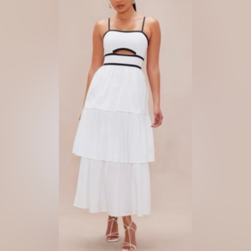 fashion nova white high low dress | Dresses | Nwt Fashion Nova And Black Tiered Maxi Size Xs TEMPE